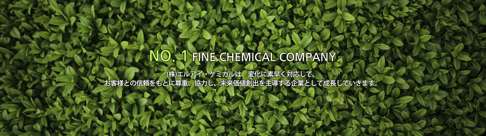 NO. 1 FINE CHEMICAL COMPANY - LI Chemical will be a leader in creating future values by respecting and cooperating with each other on the basis of reliability for customers and quick reaction to changes in the industry. 